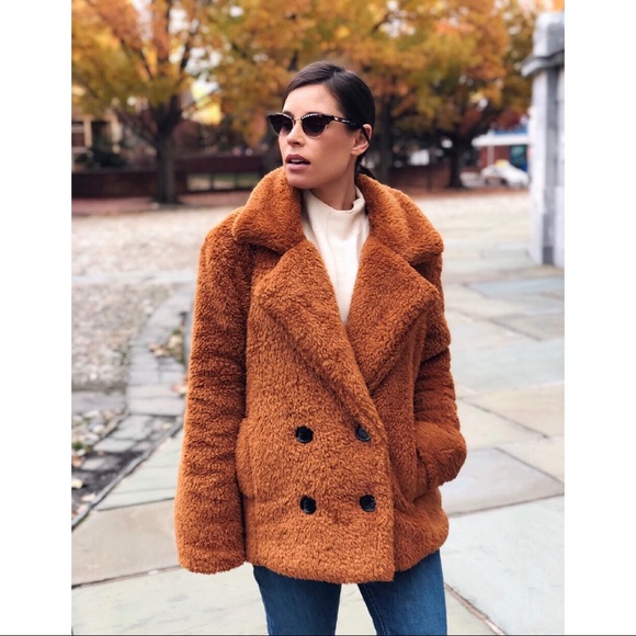 🆕Myra Rust Brown Faux Fur Teddy Coat - Picture 2 of 8